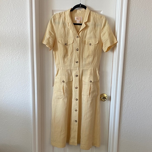 Brooks Brothers Linen A-Line Belted Shirt Dress - Picture 5 of 6